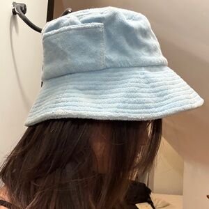 Lack of colour blue terry bucket hat